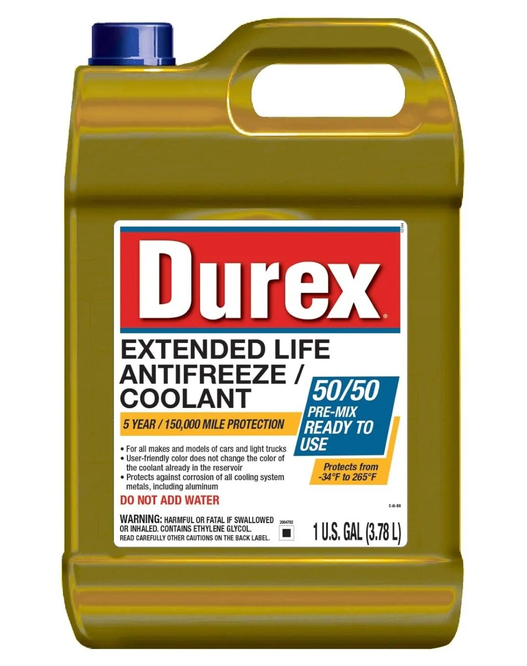 Durex Extended Life 50/50 Pre-Mix Antifreeze/Coolant, 1 gal.