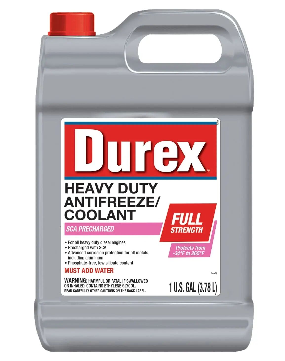 Durex Heavy Duty SCA Precharged Full Strength Antifreeze/Coolant, 1 gal.