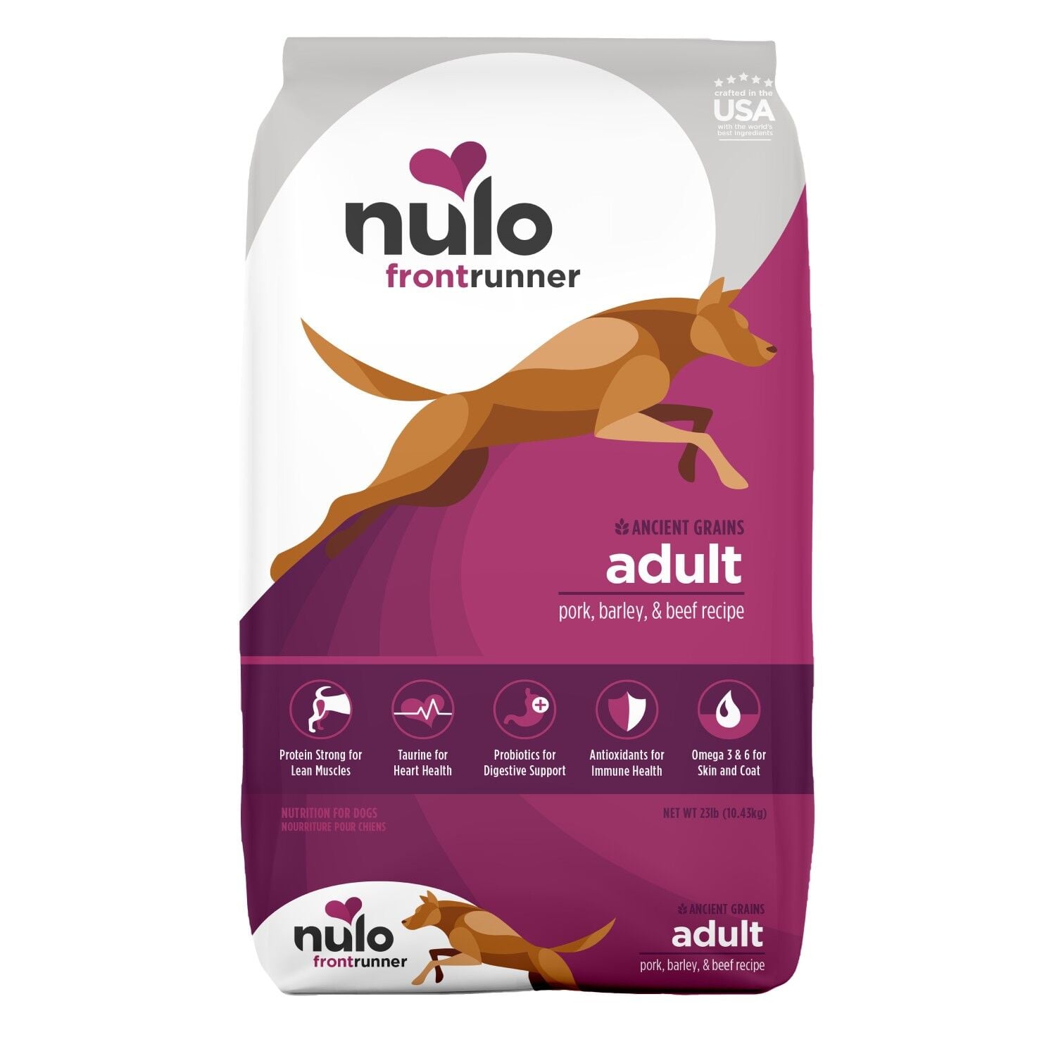 Nulo Frontrunner Ancient Grains Pork, Barley & Beef Recipe Dog Food, 23 lb.