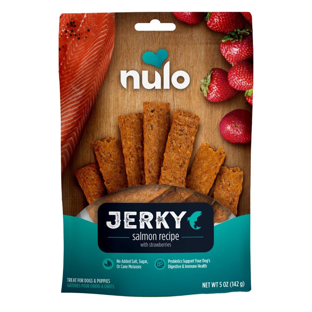 Nulo Jerky Salmon Recipe With Strawberries Dog Treats, 5 oz.