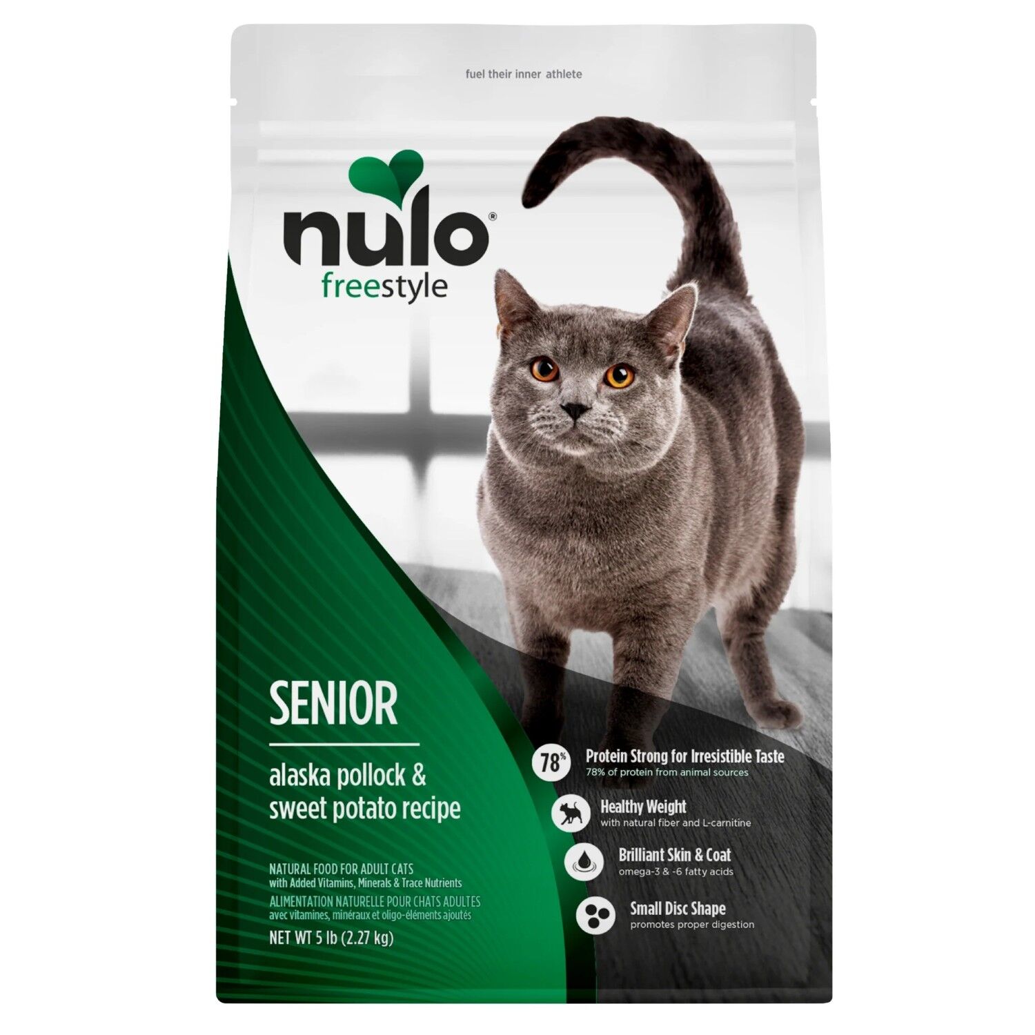 Nulo FreeStyle Senior Alaska Pollock, Duck & Sweet Potato Cat Food, 5 lb.