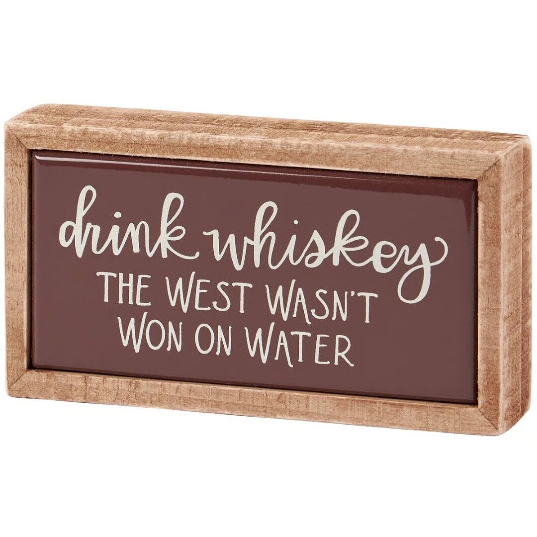 Primitives By Kathy Drink Whiskey Box Sign Mini