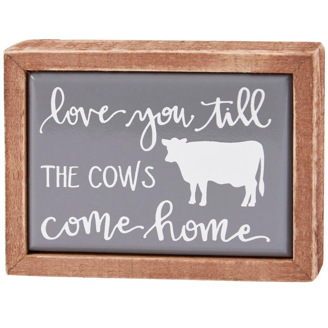 Primitives By Kathy Till The Cows Come Home Box Sign Mini