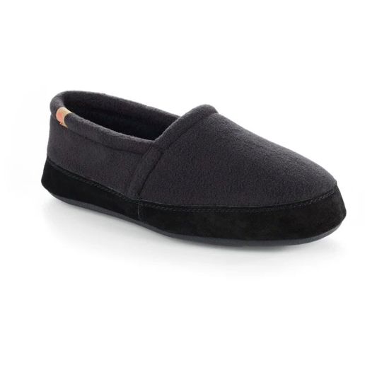 Acorn Men's Moc Slippers With Cloud Cushion Comfort in Black