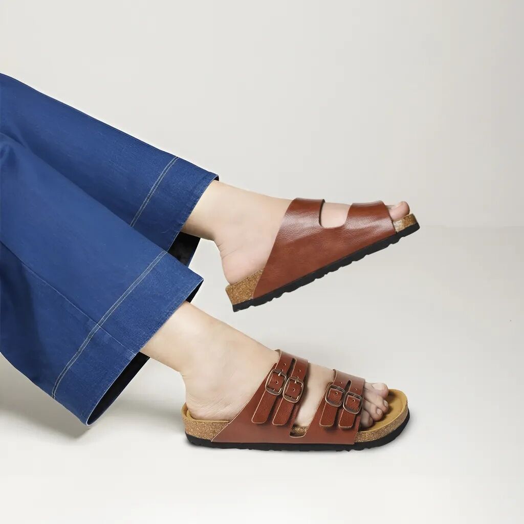 Aerothotic Women's Willow Footbed Double Straps With Adjustable Buckle Slip On