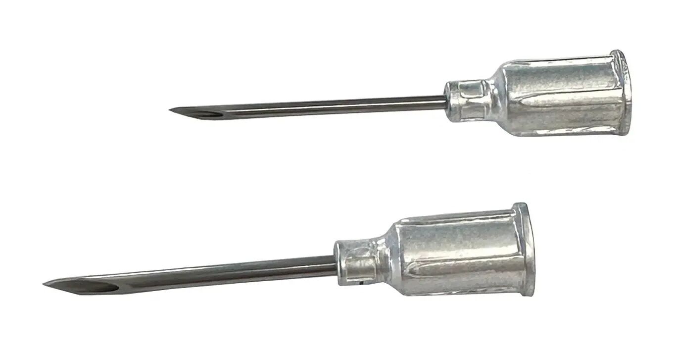 Agri-Pro Disposable Aluminum Hub Needles, 18G x 1-In, 25-Pk