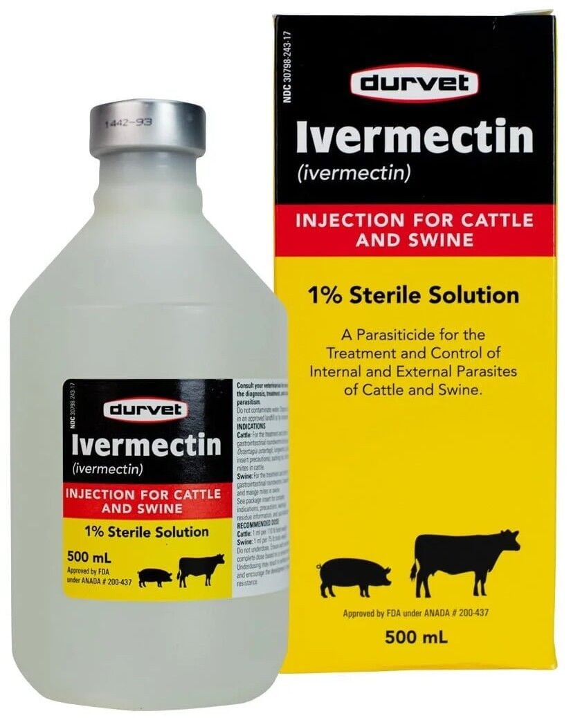 Durvet Ivermectin Injection 1%, 500-ml