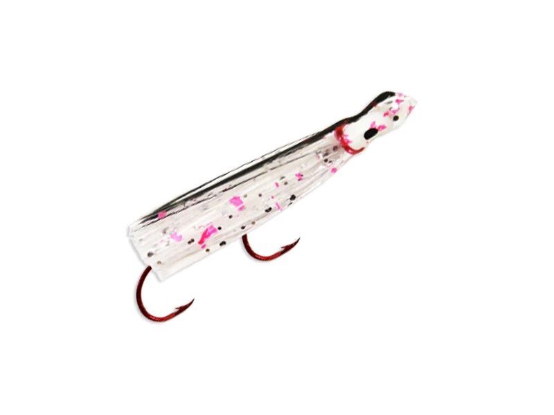 Mack's Lure Pee Wee Hoochie Pink/Black UV Glow