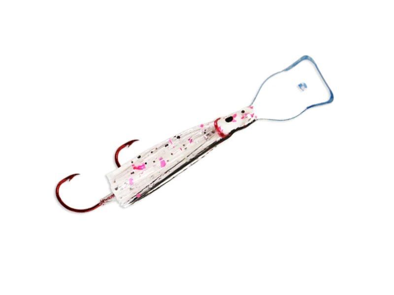 Mack's Lure Pee Wee Wiggle Hoochie Black/Pink UV Glow/Clear