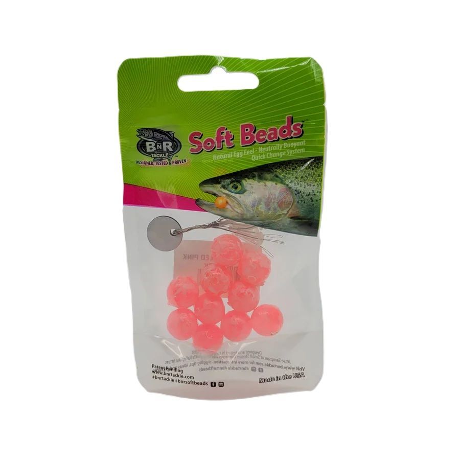BnR Tackle Soft Bead Mottled Pink, 14mm, 10-Pk