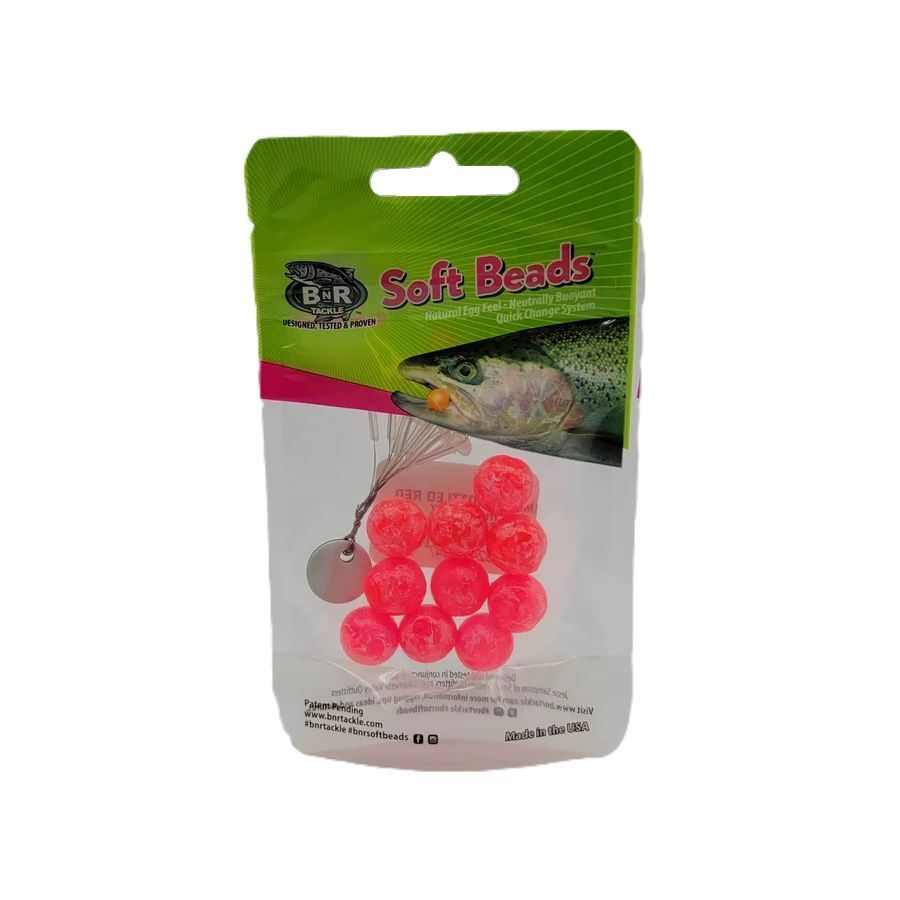 BnR Tackle Soft Bead Mottled Red, 14mm, 10-Pk