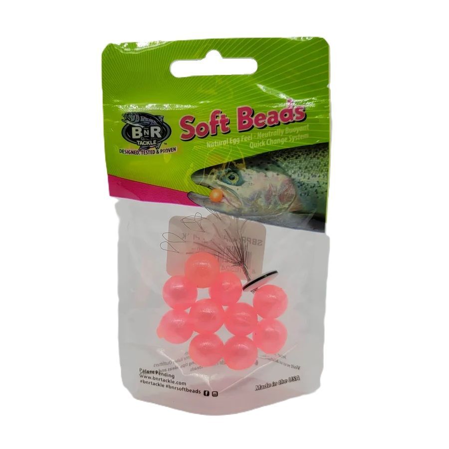 BnR Tackle Soft Bead Pearl Pink, 12mm, 10-Pk