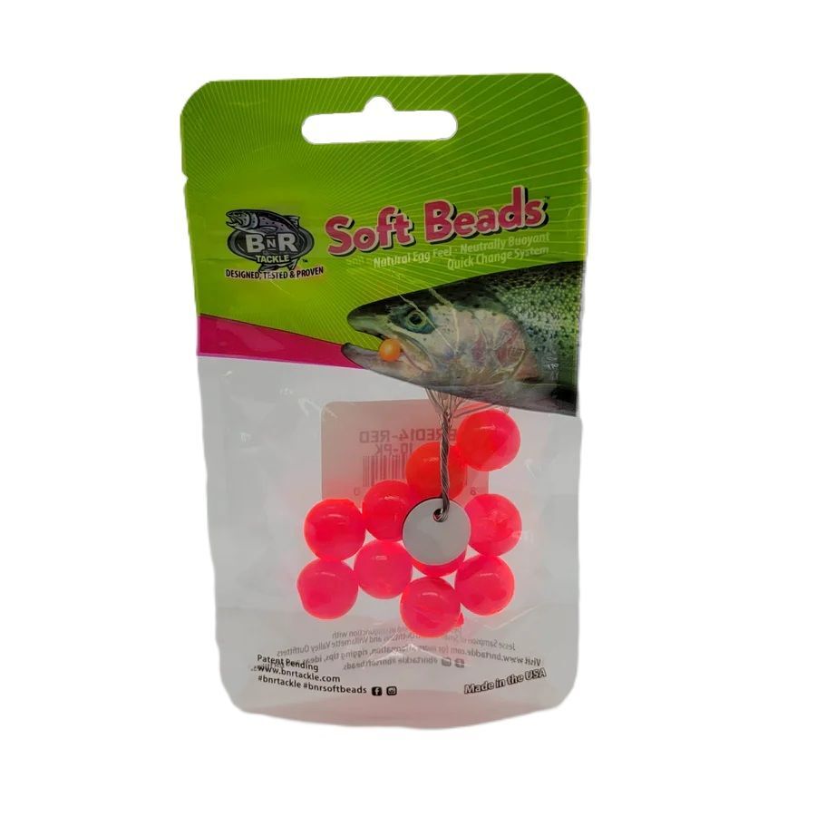 BnR Tackle Soft Bead Red, 12mm, 10-Pk