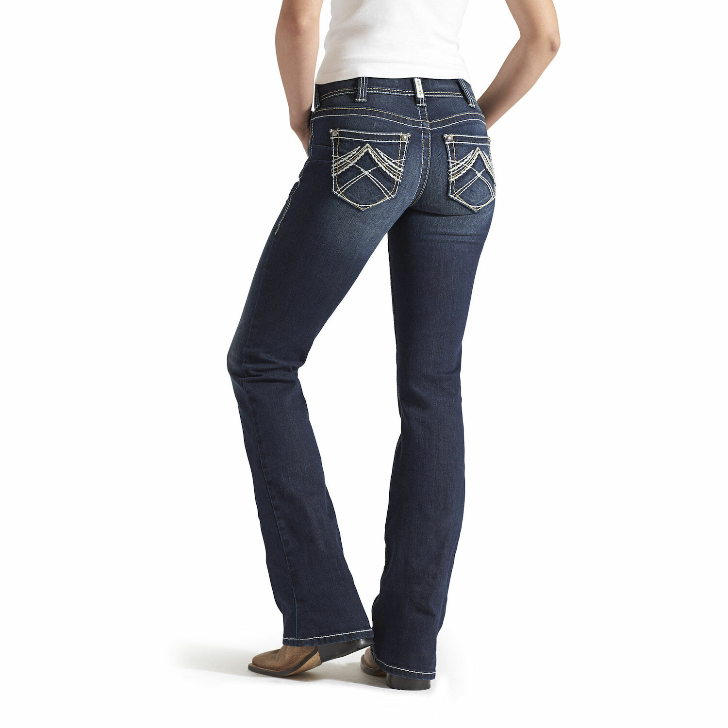 Ariat Women's R.E.A.L. Mid Rise Stretch Whipstitch Bootcut Jean
