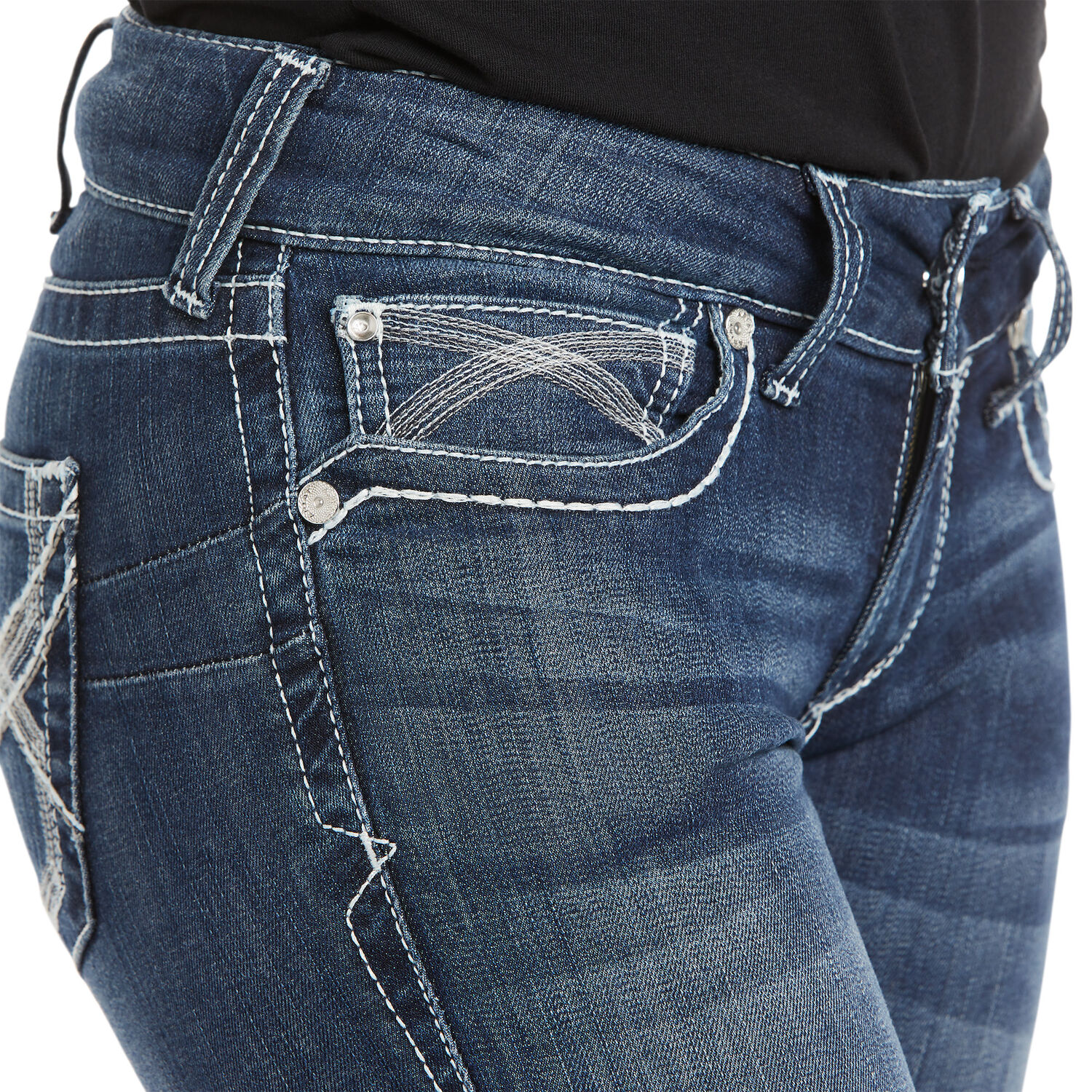 Ariat Women's R.E.A.L. Mid Rise Stretch Ivy Stackable Straight Leg Jean