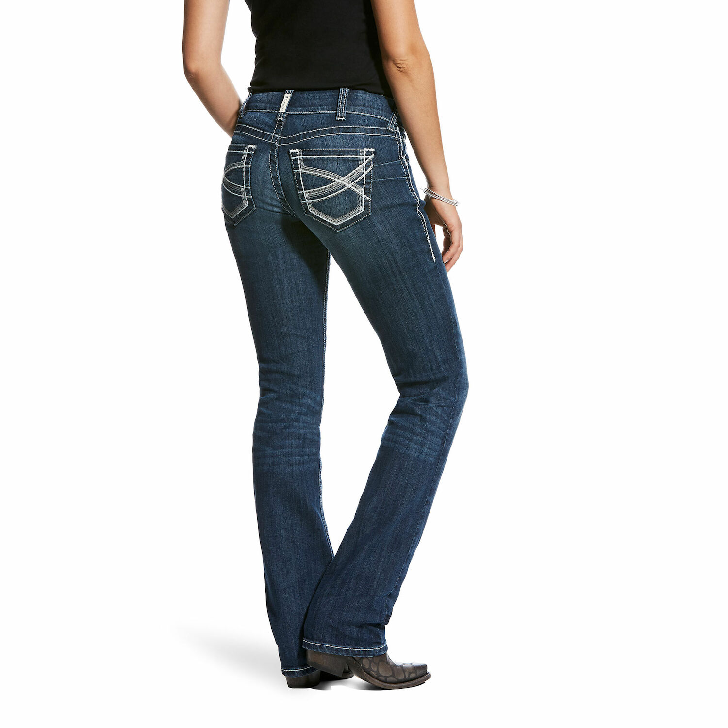 Ariat Women's R.E.A.L. Mid Rise Stretch Ivy Stackable Straight Leg Jean