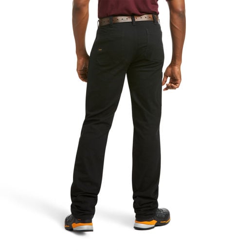 Ariat Men's Rebar M4 Relaxed DuraStretch Made Tough Double Front Stackable Straight in Black
