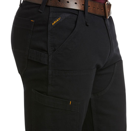 Ariat Men's Rebar M4 Relaxed DuraStretch Made Tough Double Front Stackable Straight in Black