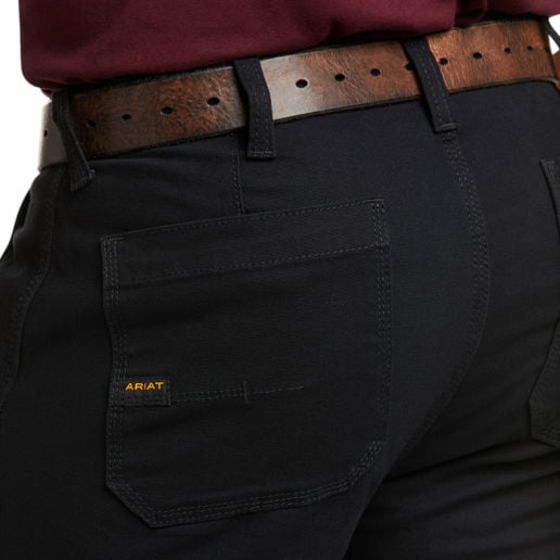Ariat Men's Rebar M4 Relaxed DuraStretch Made Tough Double Front Stackable Straight in Black