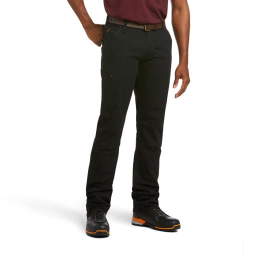 Ariat Men's Rebar M4 Relaxed DuraStretch Made Tough Double Front Stackable Straight in Black