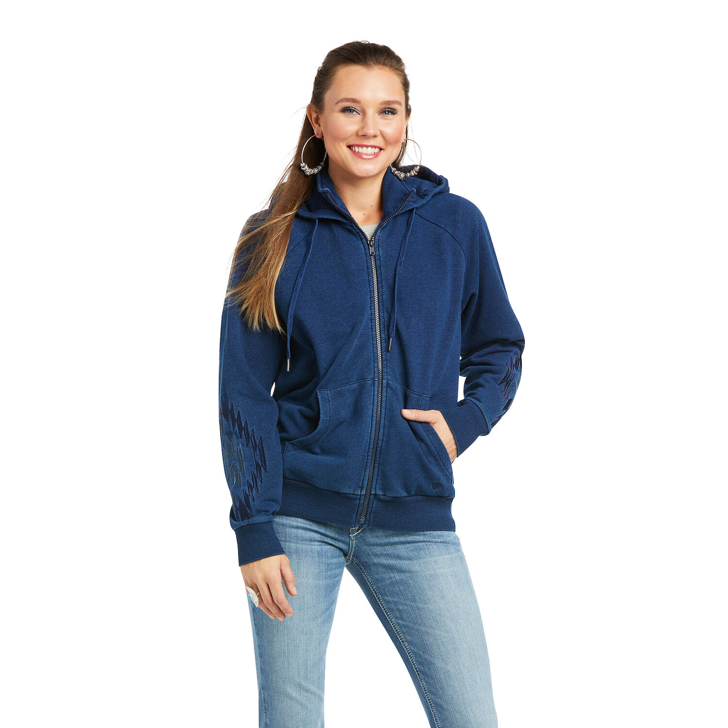 Ariat Women's Knit Denim Full Zip Sweatshirt
