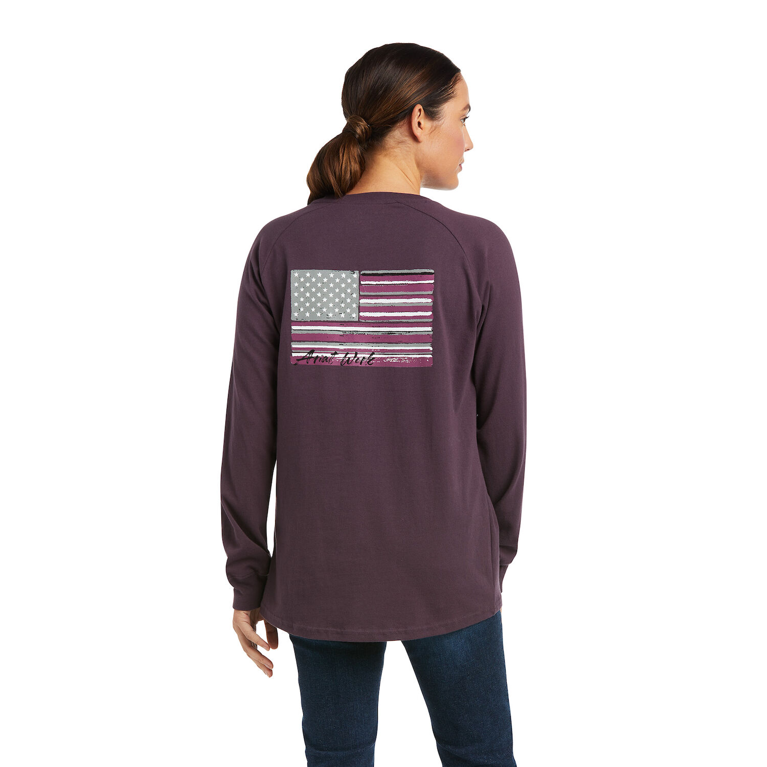 Ariat Women's Rebar CottonStrong Brand Flag T-Shirt