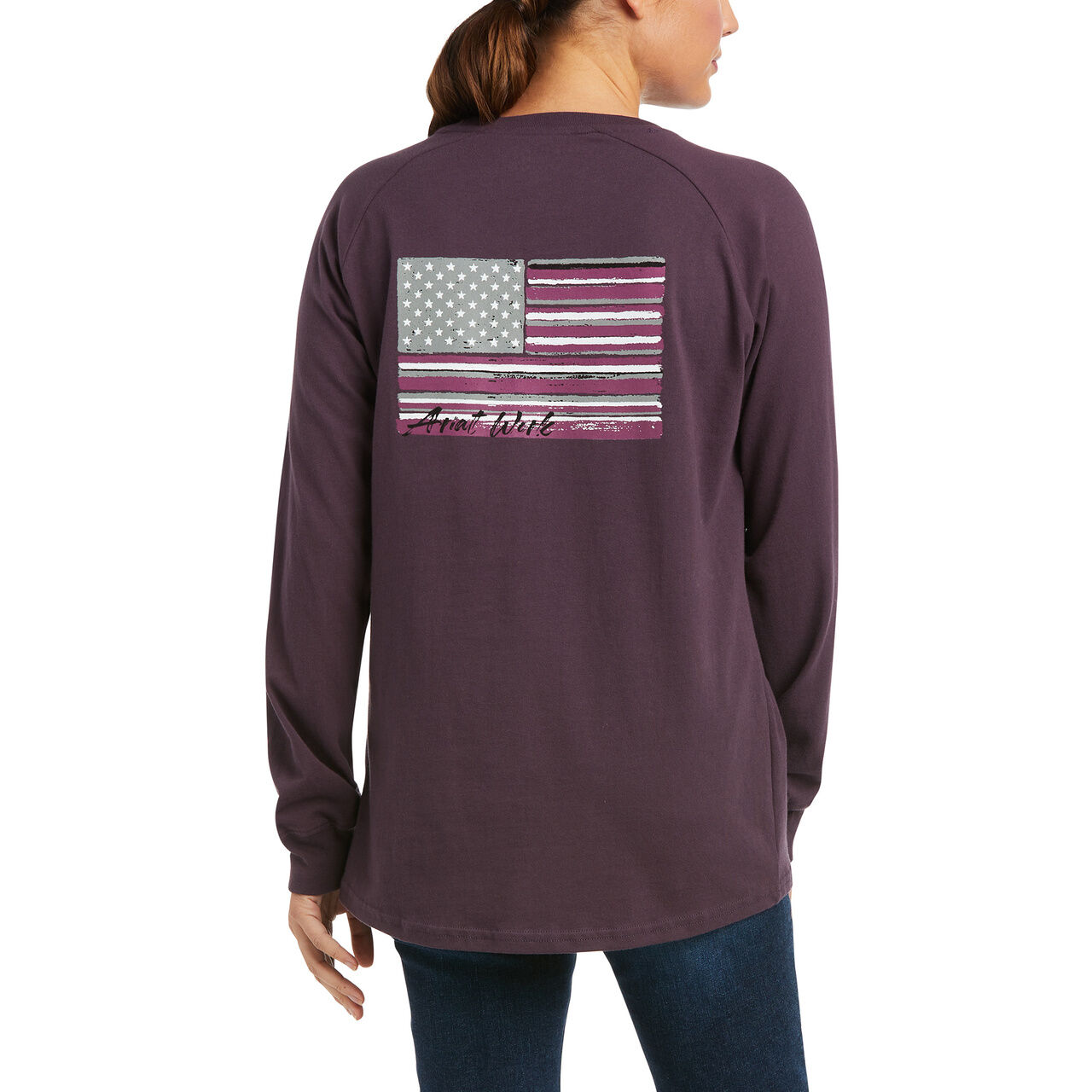 Ariat Women's Rebar CottonStrong Brand Flag T-Shirt