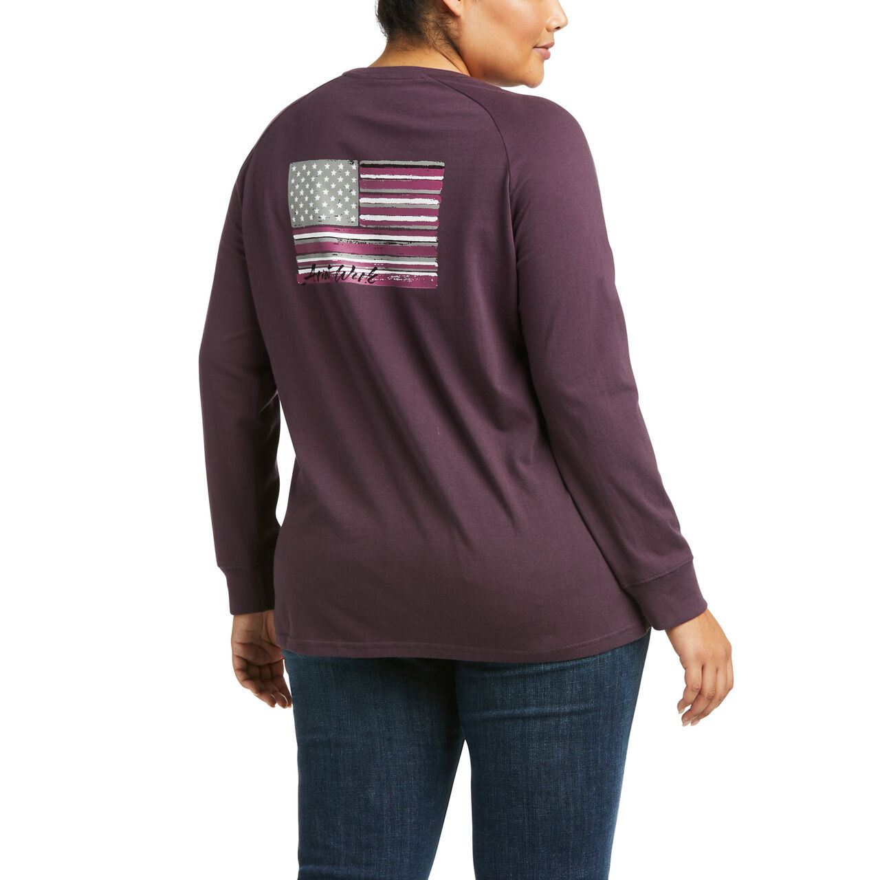 Ariat Women's Rebar CottonStrong Brand Flag T-Shirt