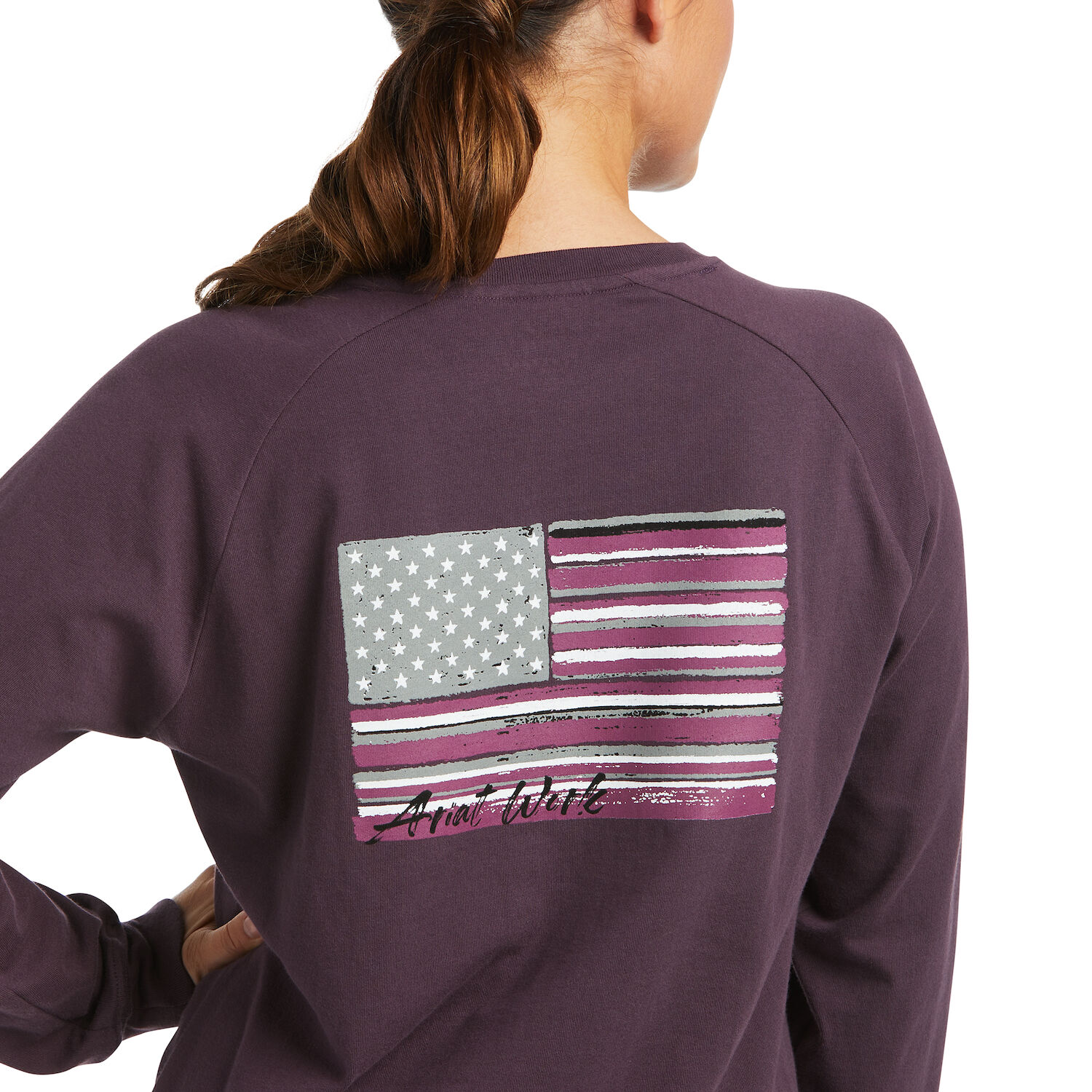 Ariat Women's Rebar CottonStrong Brand Flag T-Shirt