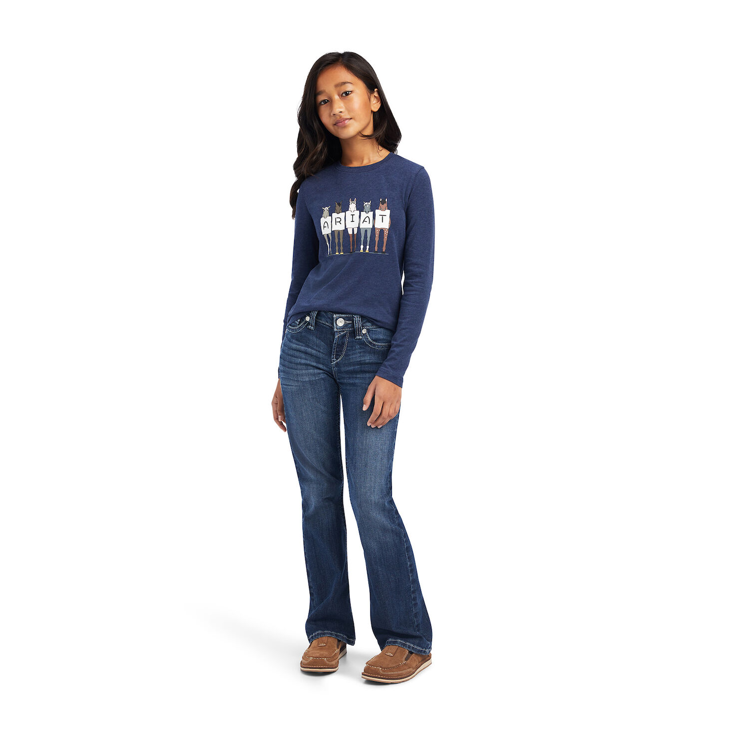 Ariat Unisex Youth Fan Club T-Shirt in Navy Heather
