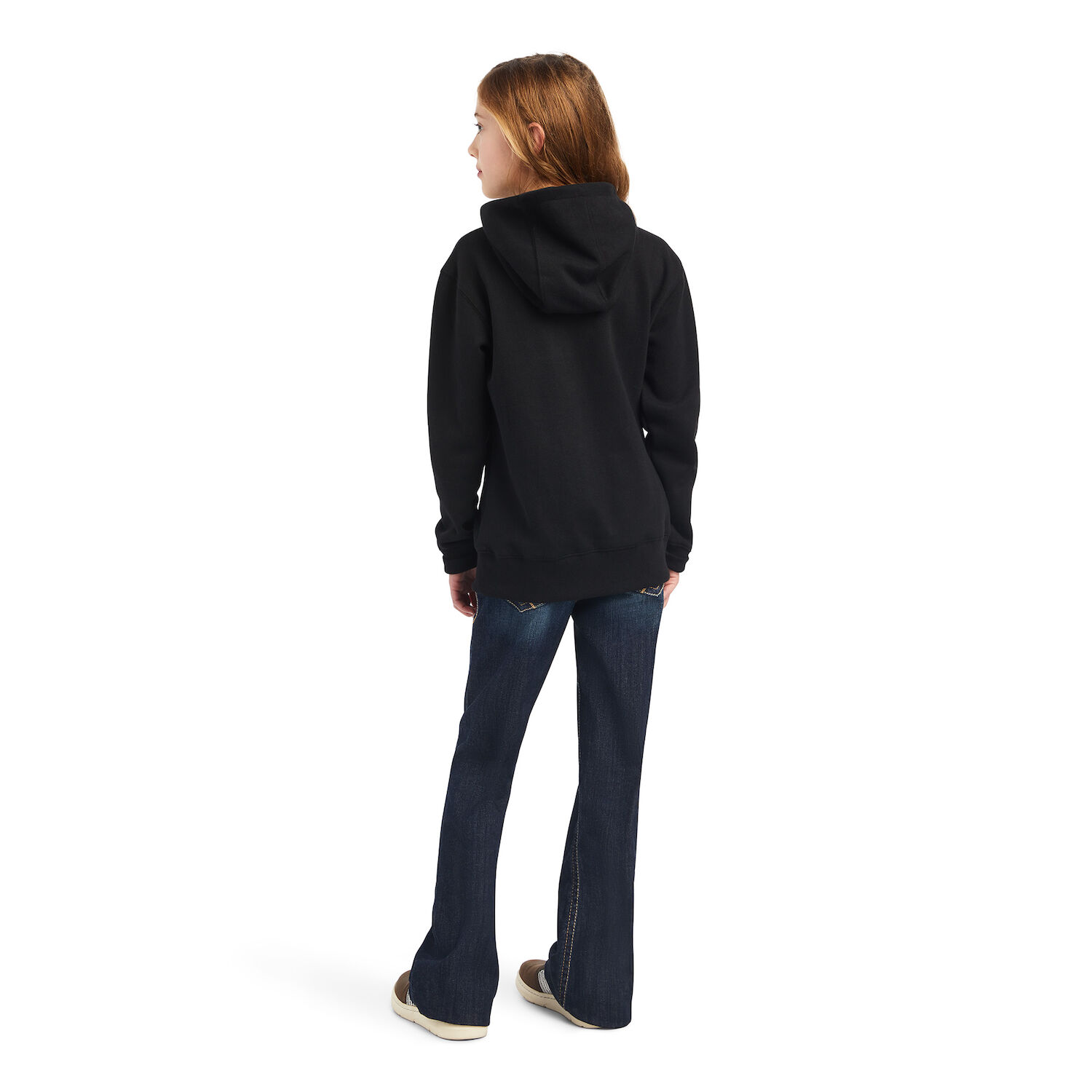 Ariat Girls REAL Glitter Logo Hoodie in Black