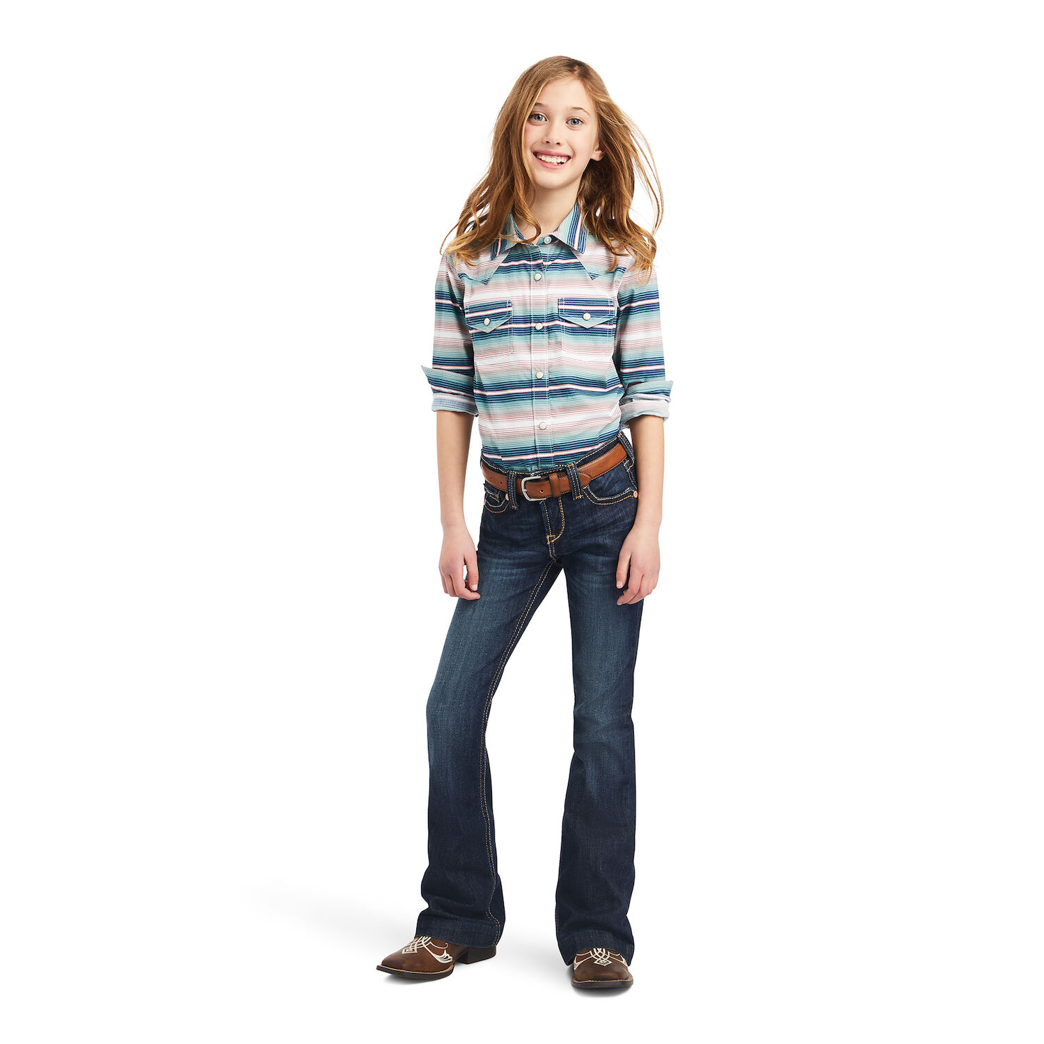 Ariat Girls REAL Downstream Shirt in Downstream Serape