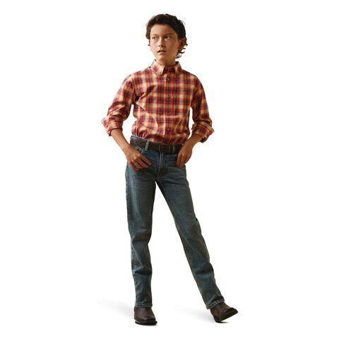 Ariat Boy's Pro Nayel Classic Fit Shirt in Tango Red