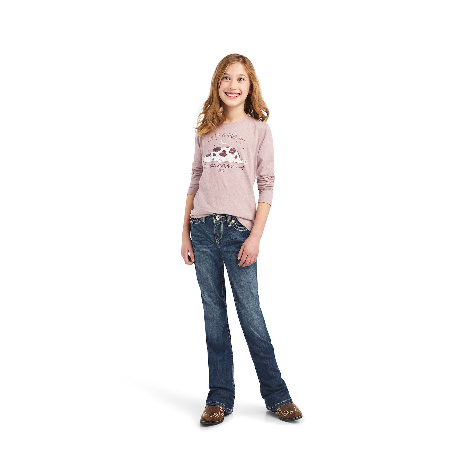 Ariat Girls REAL Dreamin Mood Shirt in Nostalgia Rose