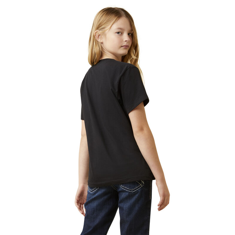 Girl's Ariat Rainbow Sunset T-Shirt in Black Rainbow