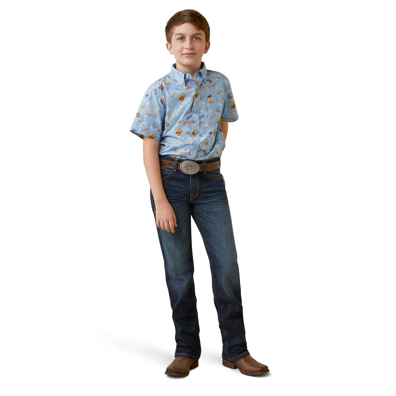 Boy's Mauricio Classic Fit Shirt in Blue
