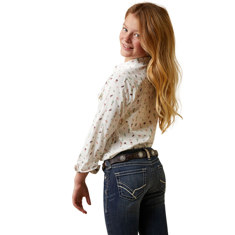 Girl's Santa Fe Shirt in White