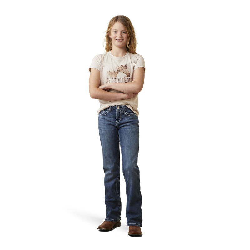 Girl's Caballo T-Shirt in Oatmeal