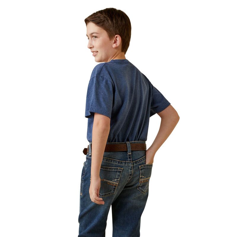 Boy's Ariat Rodeo Skull Tee in Navy