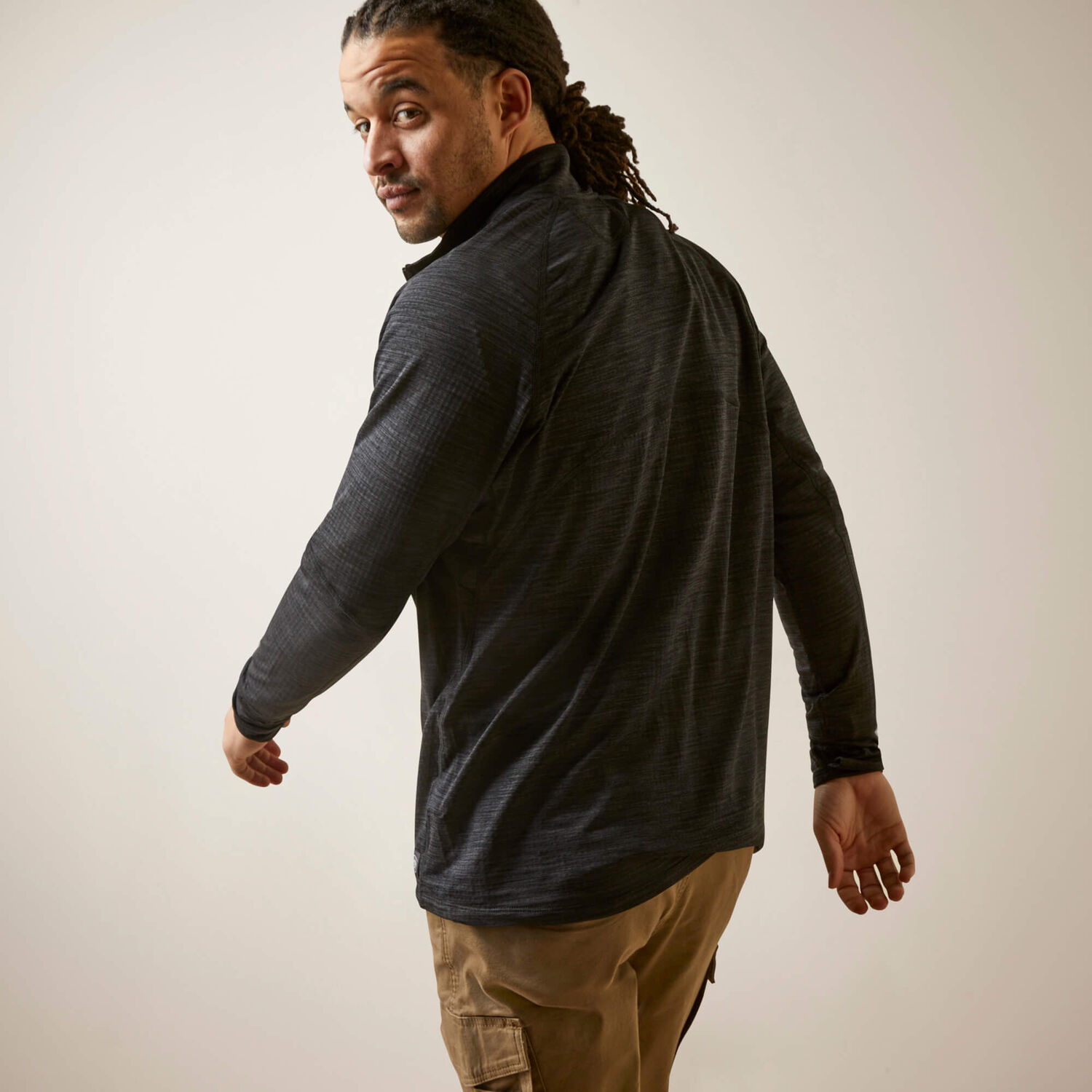 Ariat Men's Rebar Gridwork Baselayer 1/4 Zip T-Shirt