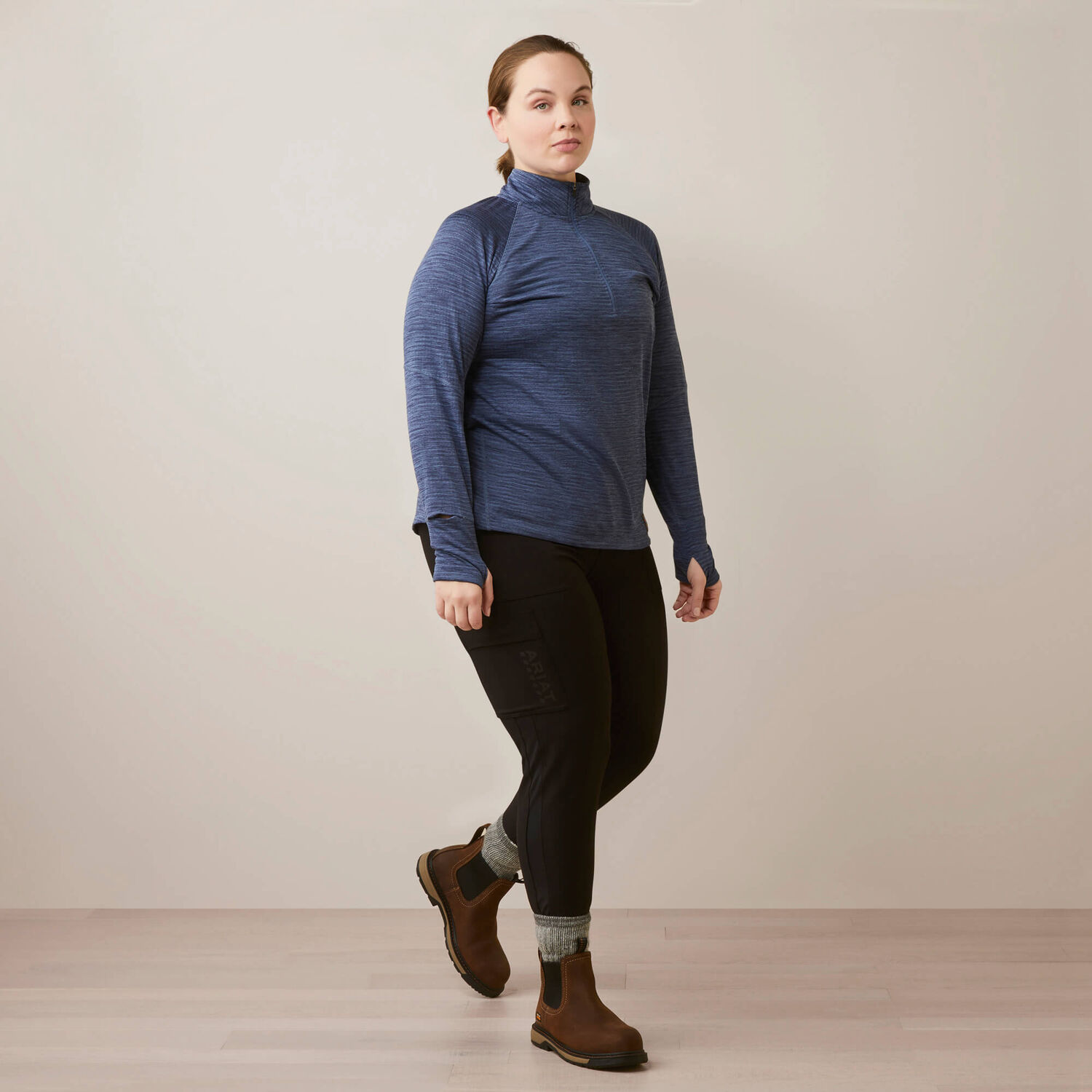 Ariat Women's Rebar Gridwork Baselayer 1/4 Zip T-Shirt