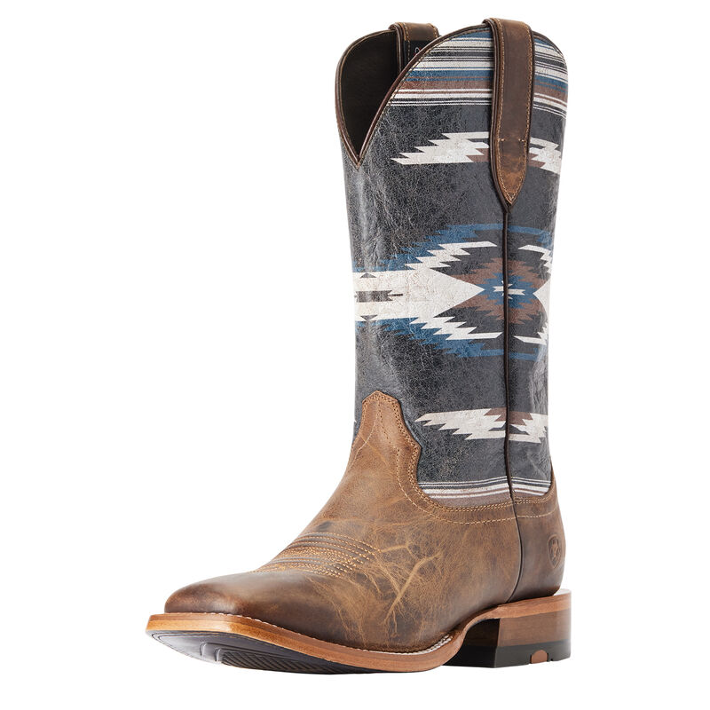 Ariat Men's Frontier Chimayo Western Boot in Natural Crunch