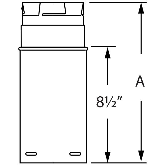DuraVent PelletVent Pro Black Pipe Extension, 3-In x 12-In