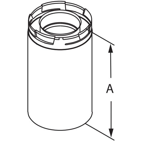 DuraVent DirectVent Pro Black Pipe Extension, 4-In x 6 5/8-In x 16-In