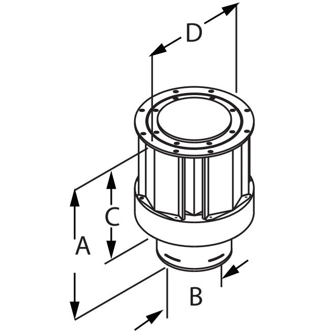 DuraVent DirectVent Pro High-Wind Termination Cap, 4-In x 6 5/8-In