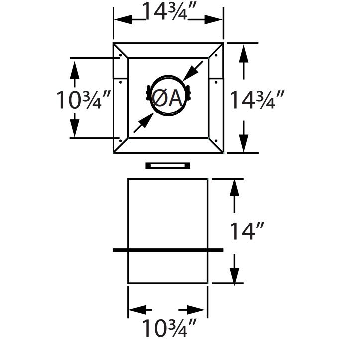 DuraVent PelletVent Pro Cathedral Ceiling Support Box, 4-In