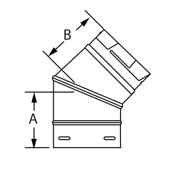 DuraVent PelletVent 45° Elbow, 3 7/8-In X 4-In