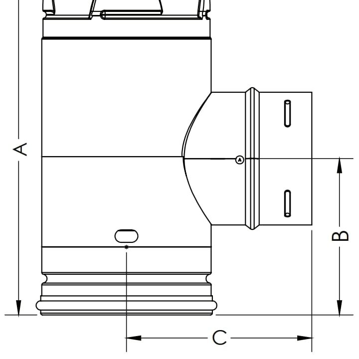 DuraVent PelletVent Pro Single Tee With Clean-Out Tee Cap, 4-In