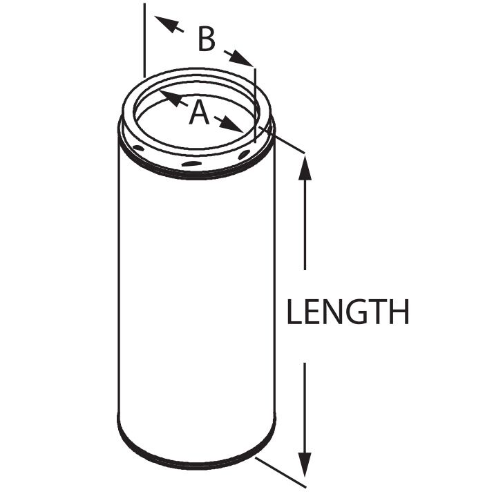 DuraVent DuraTech Stainless Steel Chimney Pipe, 6-In x 6-In