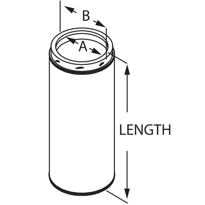 DuraVent DuraTech Stainless Steel Chimney Pipe, 6-In x 18-In